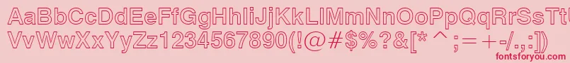 Swiss721BoldOutlineBt Font – Red Fonts on Pink Background