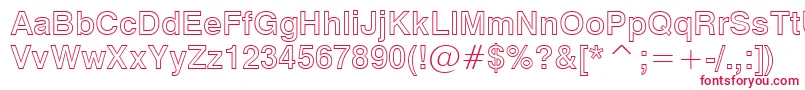 Swiss721BoldOutlineBt Font – Red Fonts on White Background