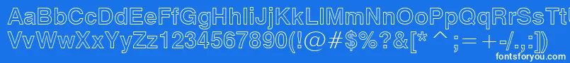 Swiss721BoldOutlineBt Font – White Fonts on Blue Background