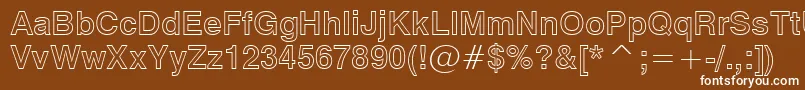 Swiss721BoldOutlineBt Font – White Fonts on Brown Background