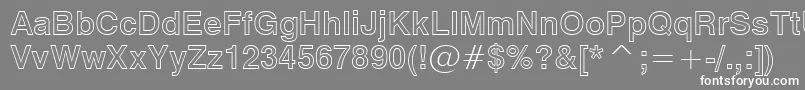 Swiss721BoldOutlineBt Font – White Fonts on Gray Background