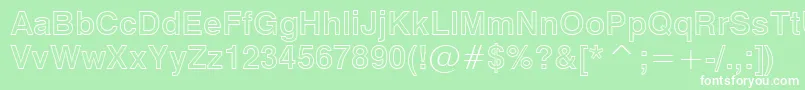 Swiss721BoldOutlineBt Font – White Fonts on Green Background