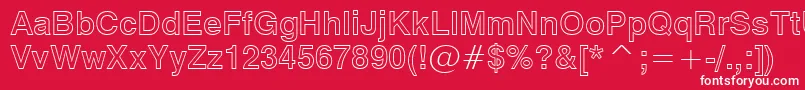 Swiss721BoldOutlineBt Font – White Fonts on Red Background