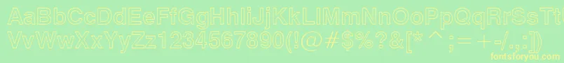 Swiss721BoldOutlineBt Font – Yellow Fonts on Green Background
