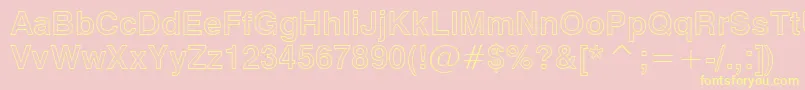 Swiss721BoldOutlineBt Font – Yellow Fonts on Pink Background