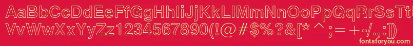Swiss721BoldOutlineBt Font – Yellow Fonts on Red Background