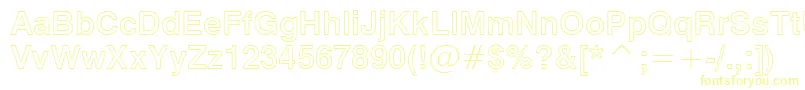 Swiss721BoldOutlineBt-fontti – keltaiset fontit