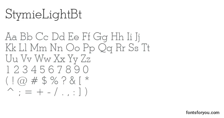 Fuente StymieLightBt - alfabeto, números, caracteres especiales