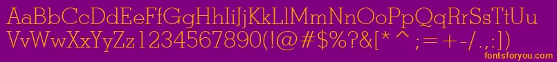 StymieLightBt Font – Orange Fonts on Purple Background
