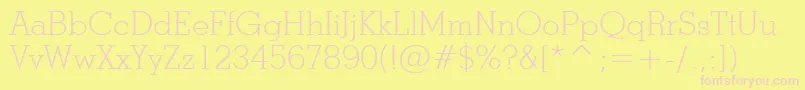 StymieLightBt Font – Pink Fonts on Yellow Background