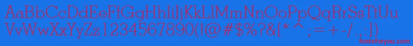 StymieLightBt Font – Red Fonts on Blue Background