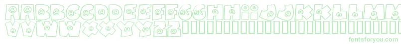 Fonte Fatbs – fontes verdes em um fundo branco