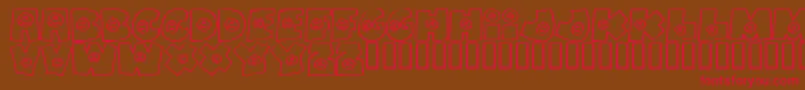 Fatbs-Schriftart – Rote Schriften auf braunem Hintergrund