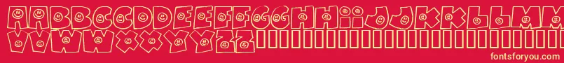 フォントFatbs – 黄色の文字、赤い背景