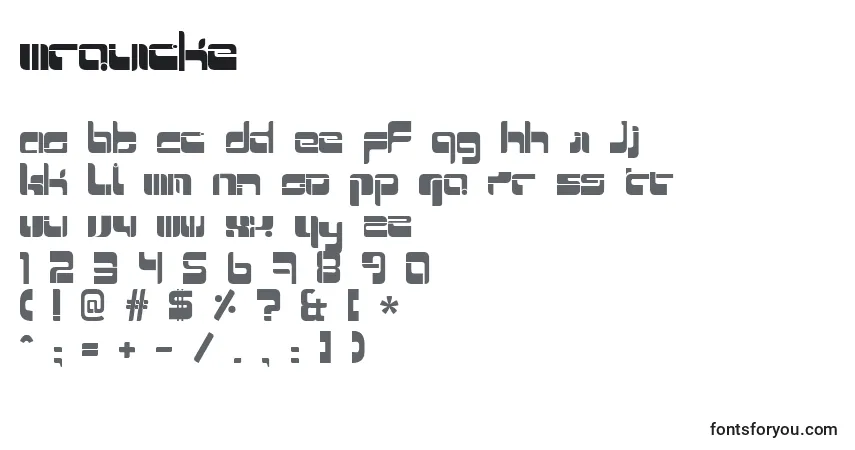 A fonte Mrquicke – alfabeto, números, caracteres especiais
