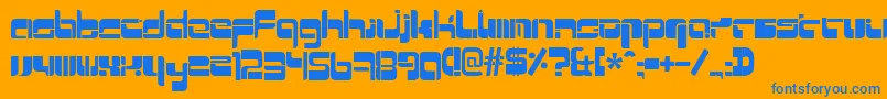 Mrquicke Font – Blue Fonts on Orange Background