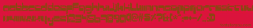 フォントMrquicke – 赤い背景に茶色の文字
