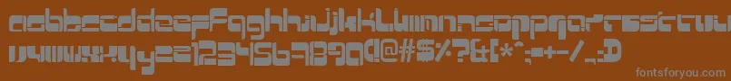 フォントMrquicke – 茶色の背景に灰色の文字