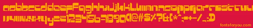 Mrquicke-Schriftart – Orangefarbene Schriften auf rotem Hintergrund