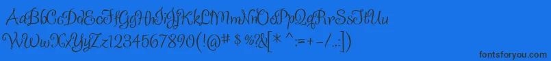 Sladkoeshka-fontti – mustat fontit sinisellä taustalla