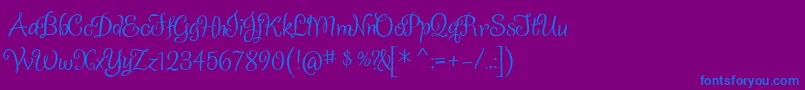 Sladkoeshka-fontti – siniset fontit violetilla taustalla