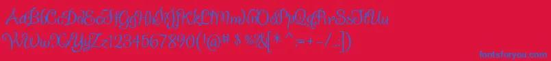 Sladkoeshka Font – Blue Fonts on Red Background