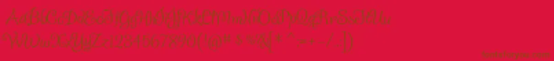 Sladkoeshka Font – Brown Fonts on Red Background