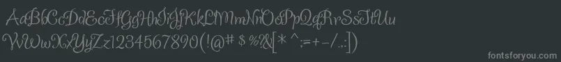 フォントSladkoeshka – 黒い背景に灰色の文字