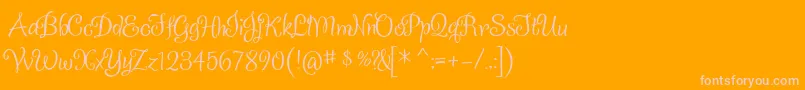 Sladkoeshka Font – Pink Fonts on Orange Background