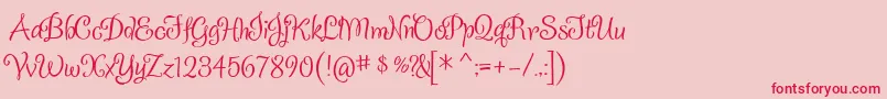 Sladkoeshka Font – Red Fonts on Pink Background