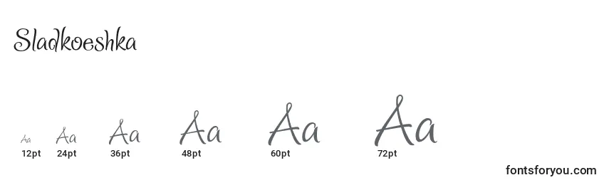 Sladkoeshka Font Sizes