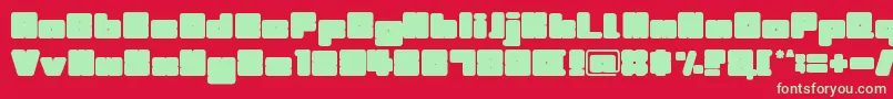フォントIllustrious – 赤い背景に緑の文字