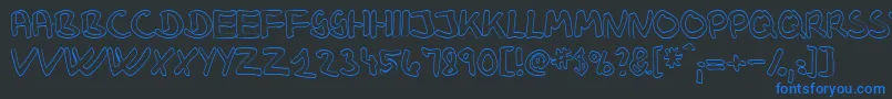 KlausjH Font – Blue Fonts on Black Background