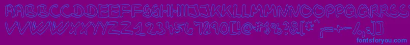 KlausjH Font – Blue Fonts on Purple Background