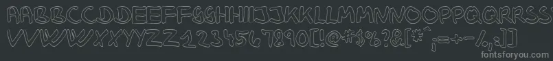 フォントKlausjH – 黒い背景に灰色の文字