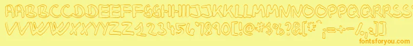 KlausjH Font – Orange Fonts on Yellow Background