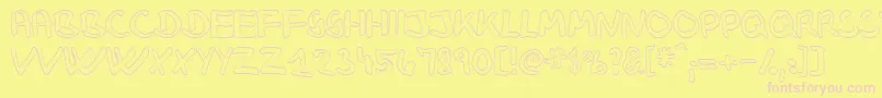 KlausjH Font – Pink Fonts on Yellow Background