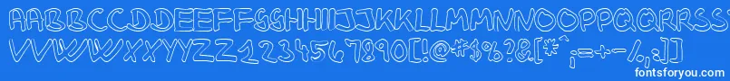 KlausjH Font – White Fonts on Blue Background