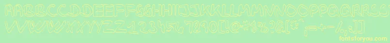 KlausjH Font – Yellow Fonts on Green Background