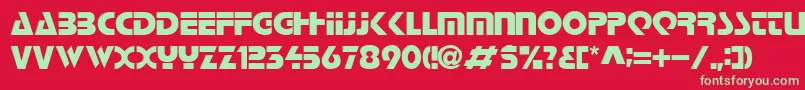 フォントLoganRegular – 赤い背景に緑の文字