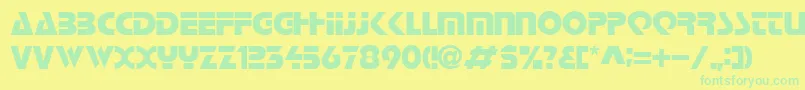 Fonte LoganRegular – fontes verdes em um fundo amarelo