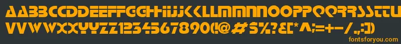 フォントLoganRegular – 黒い背景にオレンジの文字