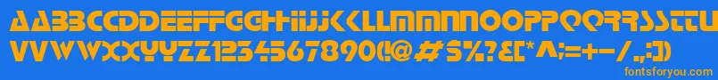 LoganRegular Font – Orange Fonts on Blue Background