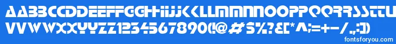 フォントLoganRegular – 青い背景に白い文字