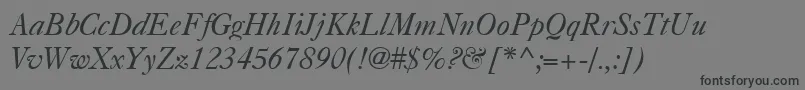 フォントCasqueItalic – 黒い文字の灰色の背景