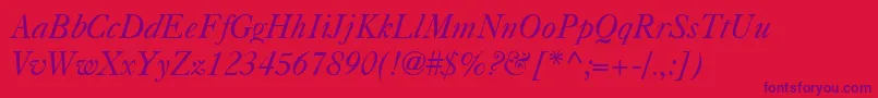 Fonte CasqueItalic – fontes roxas em um fundo vermelho