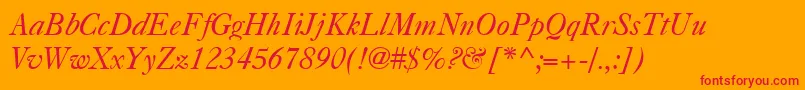CasqueItalic Font – Red Fonts on Orange Background