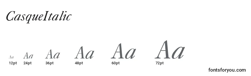 CasqueItalic Font Sizes