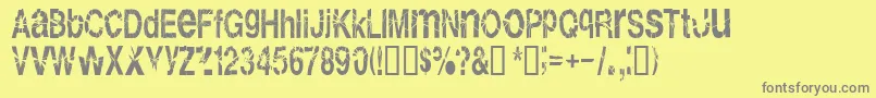 Shatterboxx-Schriftart – Graue Schriften auf gelbem Hintergrund