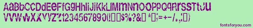 Shatterboxx-Schriftart – Violette Schriften auf grünem Hintergrund